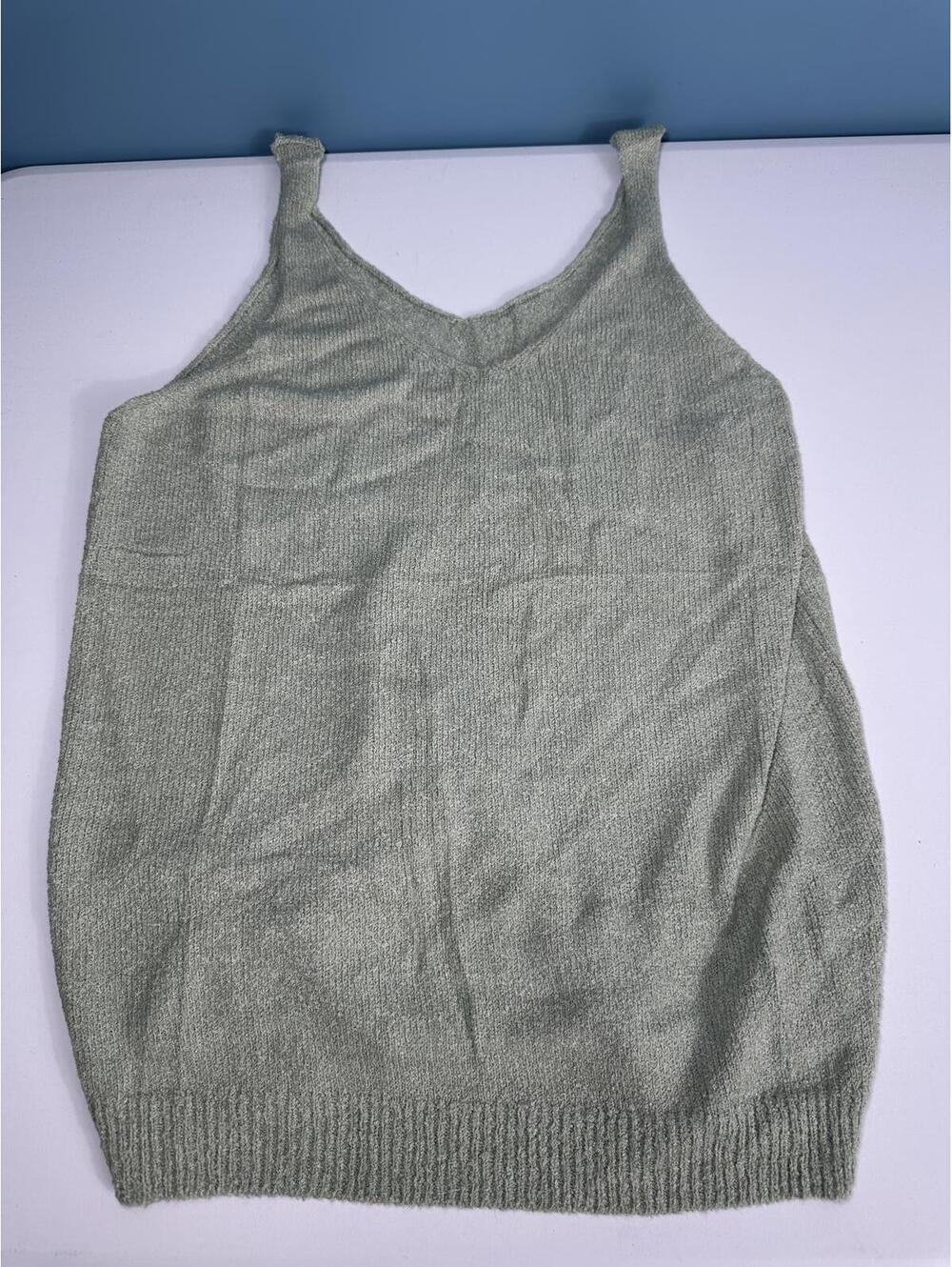 Tankaneo Green Knit Sleeveless Top Size M